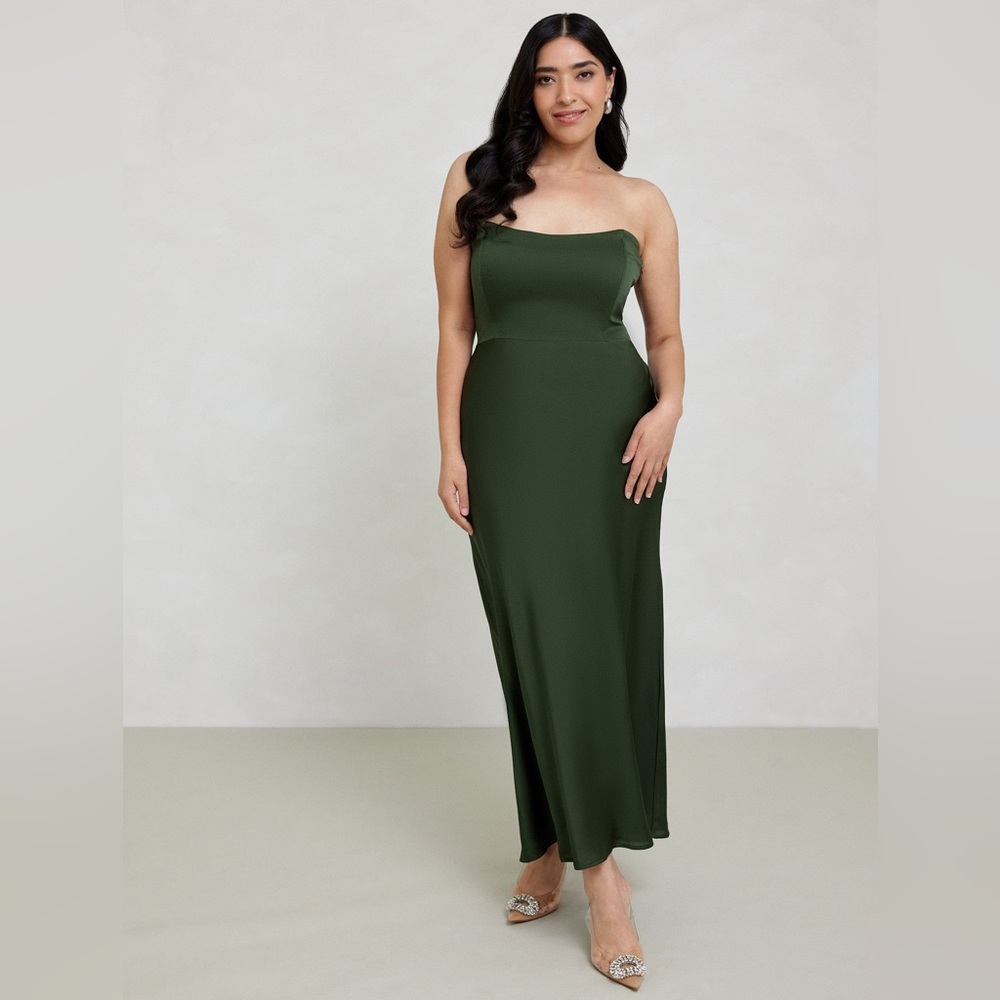 Strapless Dark Olive Dress